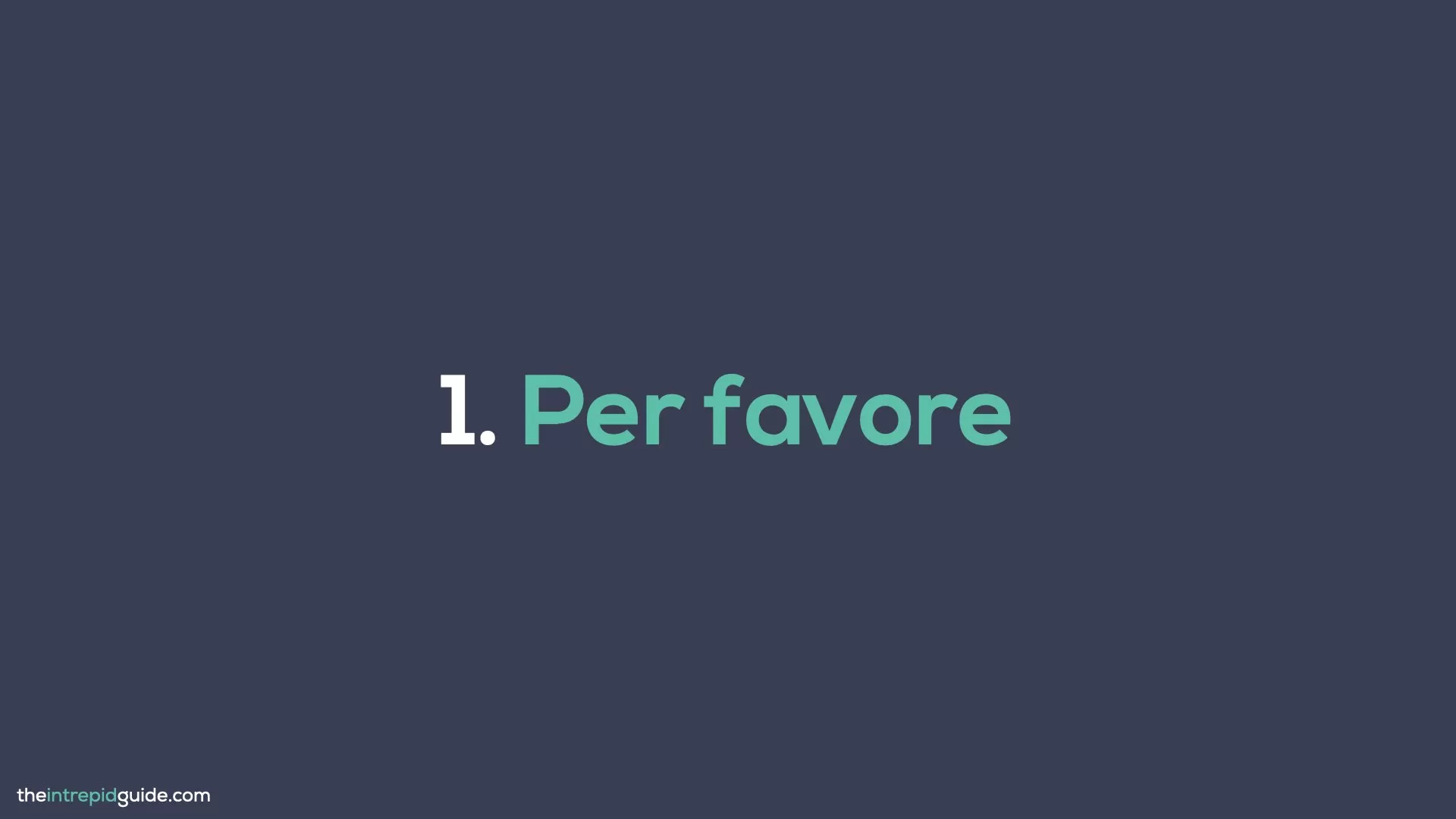How to say Please in Italian - Per Favore
