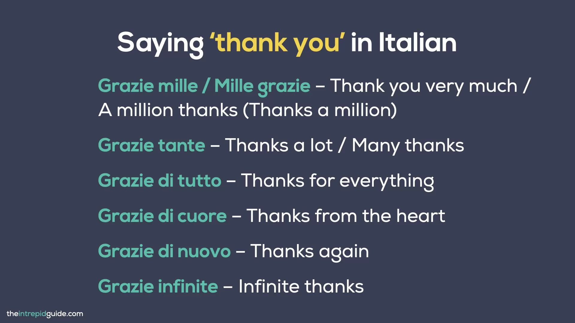 How to say Please in Italian - Ways to say thank you in Italian