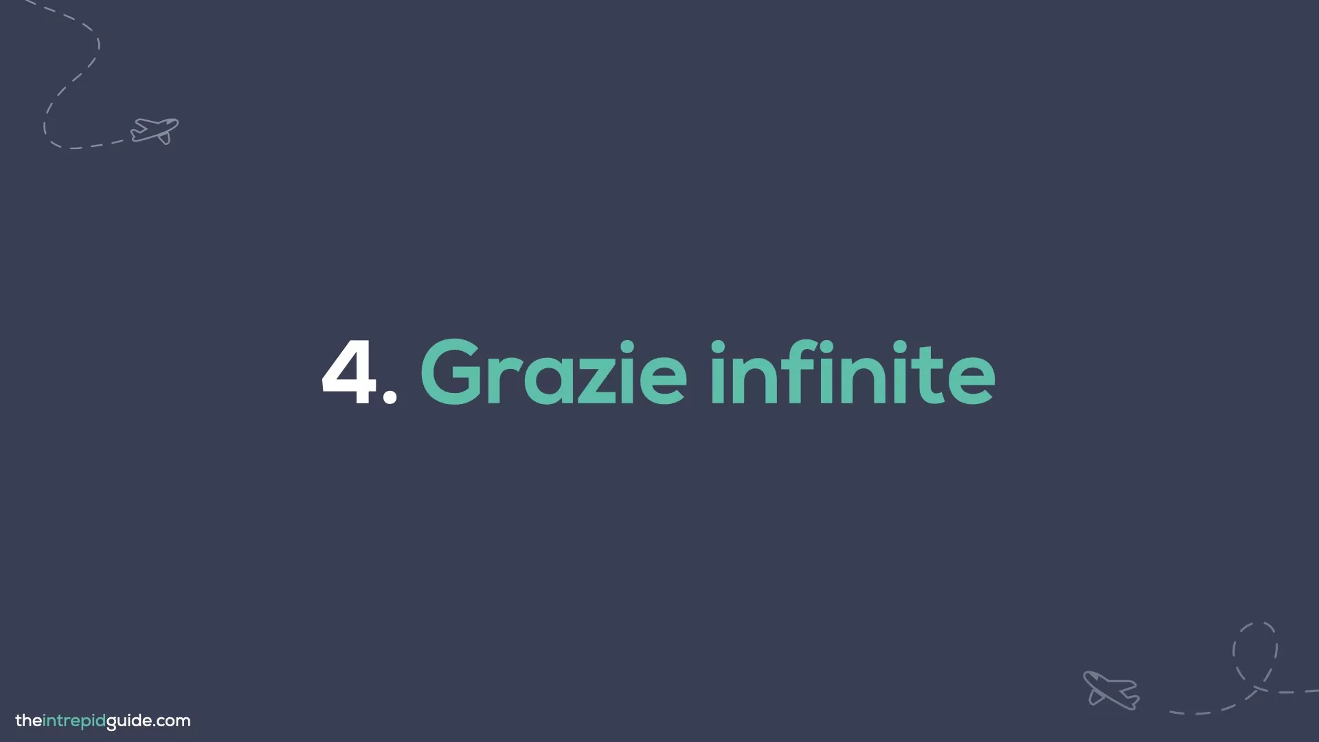 How to say thank you in Italian - grazie infinite