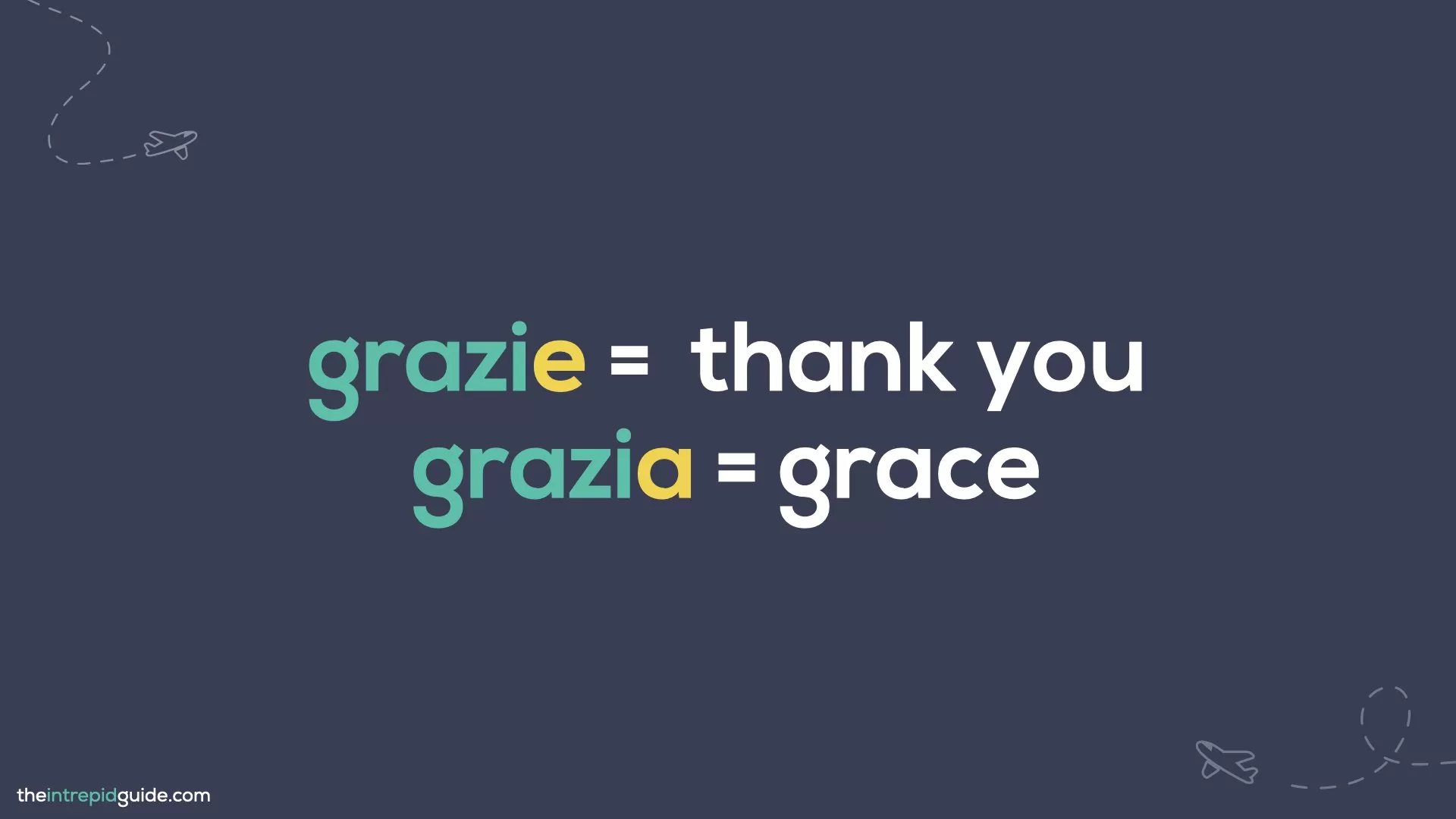 How to say thank you in Italian - grazie means thank you, grazia means grace