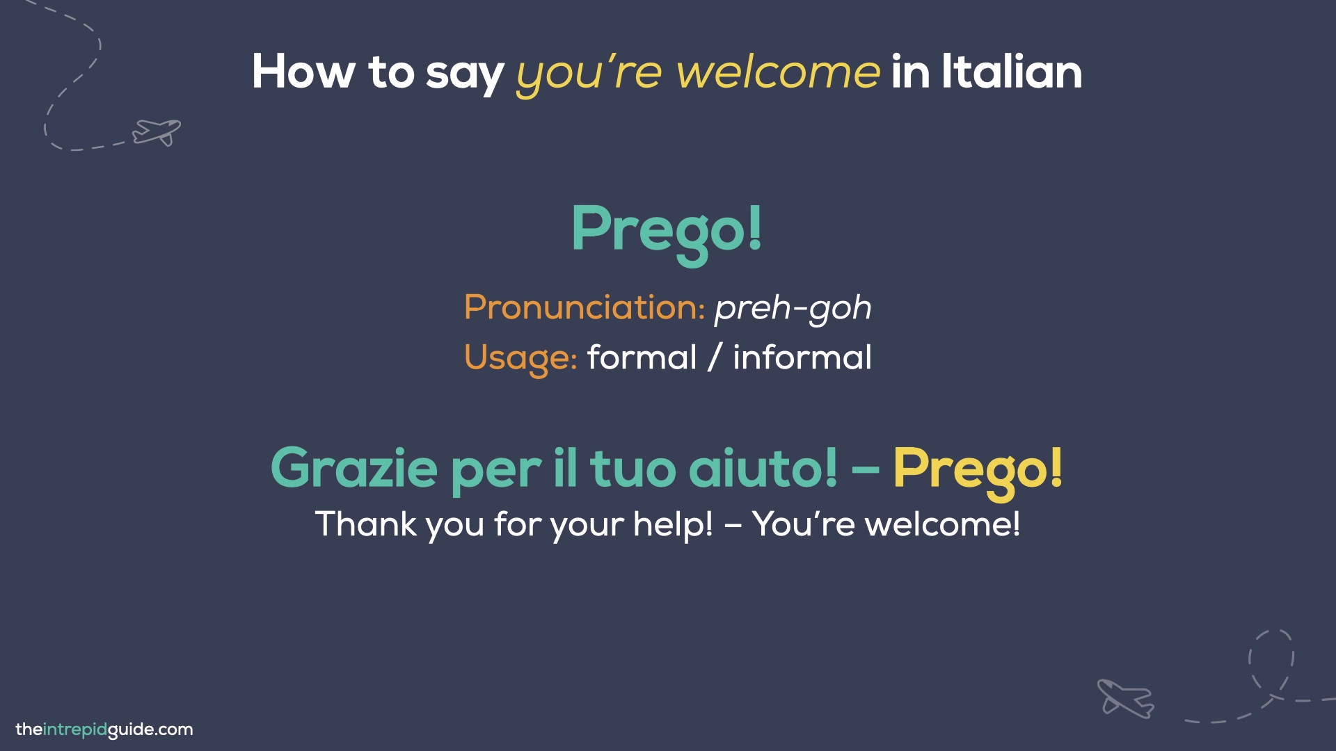 How to Say You're Welcome in Italian - Prego!