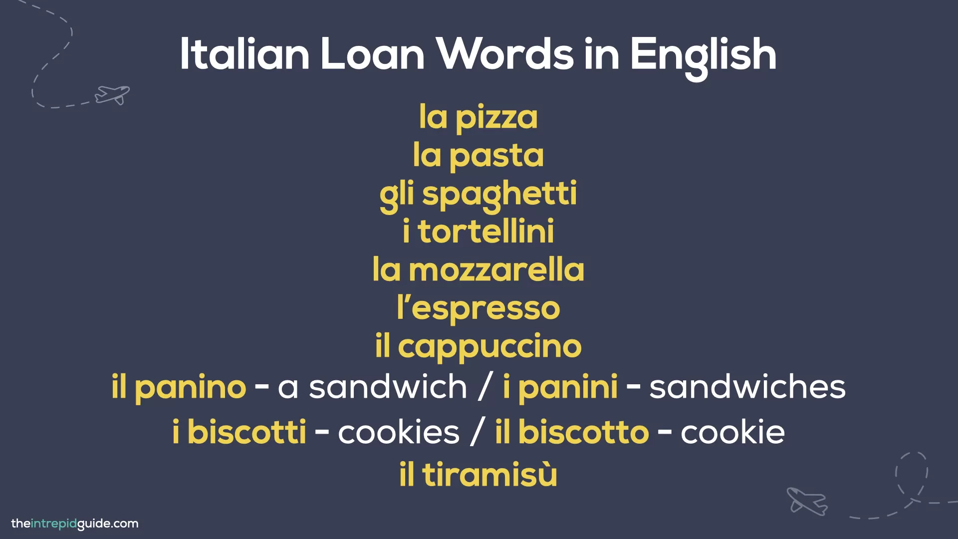 Italian cognates and loan words - Italian loan words in English