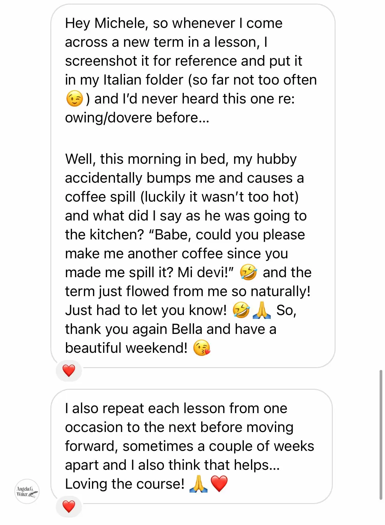 Intrepid Italian Student Testimonial - It just flowed from me naturally