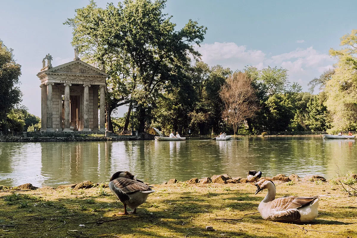 Best area to stay in Rome - Lake in Villa Borghese