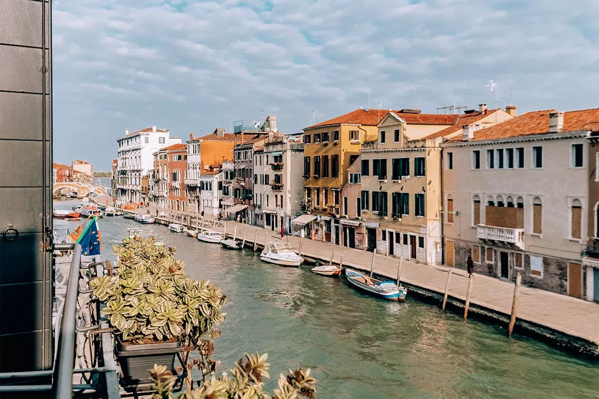 Ca' Bonfadini Historic Experience Review - View of Cannaregio canal from balcony