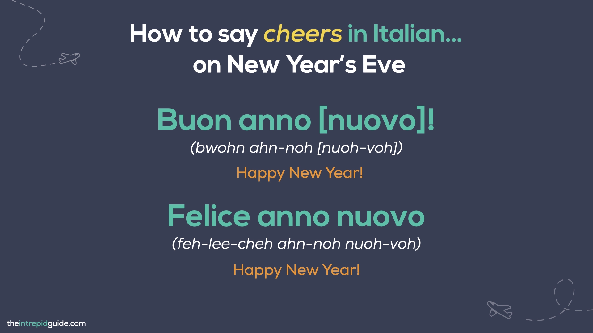 How to say cheers in Italian - Buone anno nuovo, Felice anno nuovo