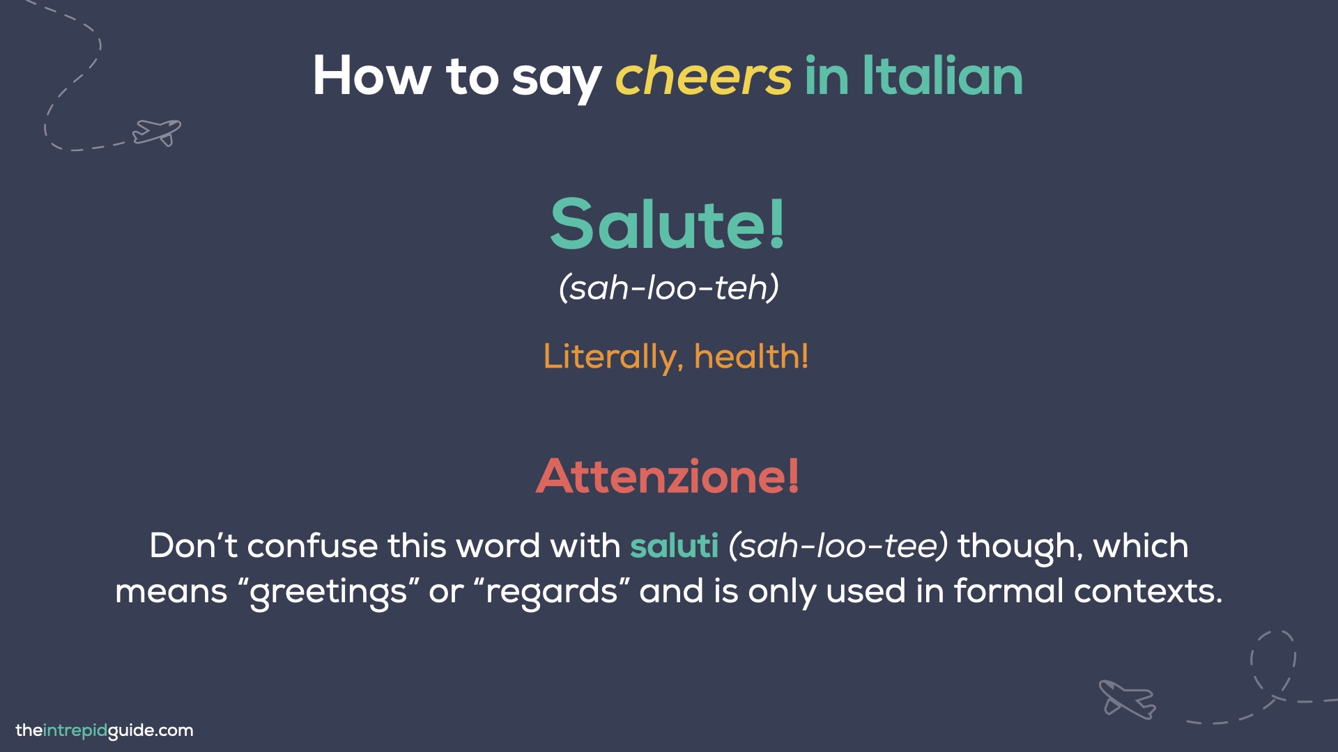 How to say cheers in Italian - Salute