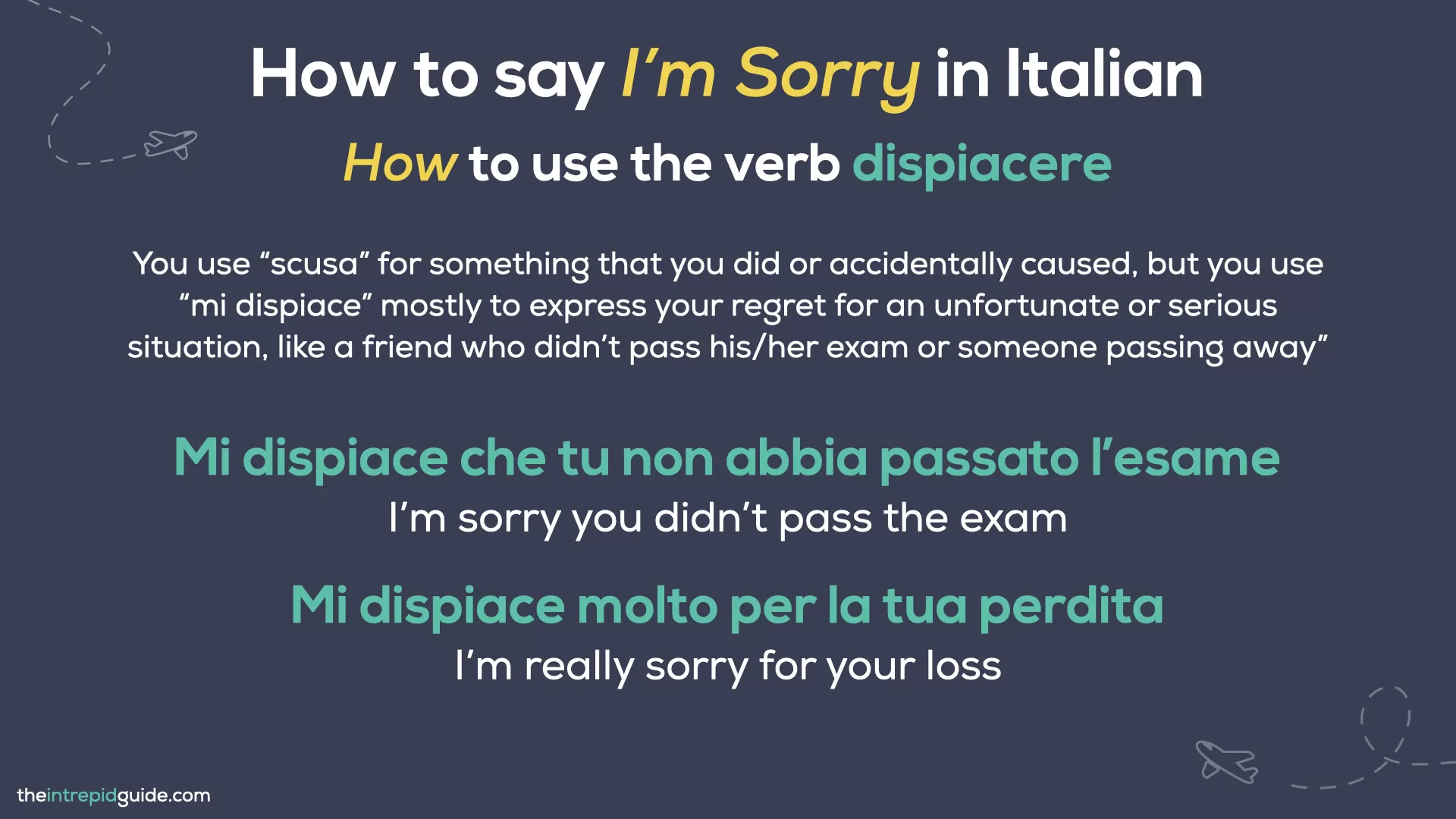 I'm sorry in Italian - How to use the verb dispiacere