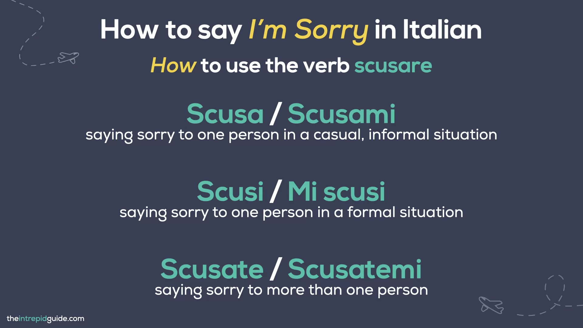 I'm sorry in Italian - How to use the verb scusare