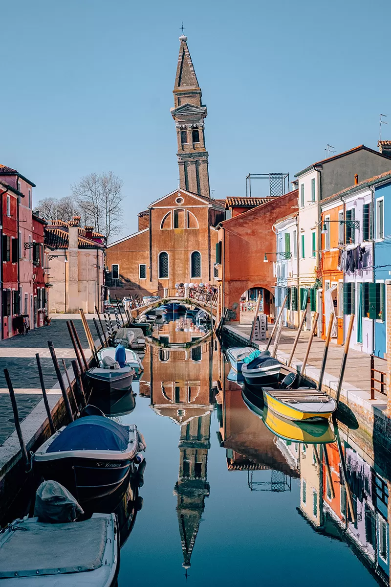 Things to do in Burano Italy - See the leaning bell tower at San Martini Vescovo
