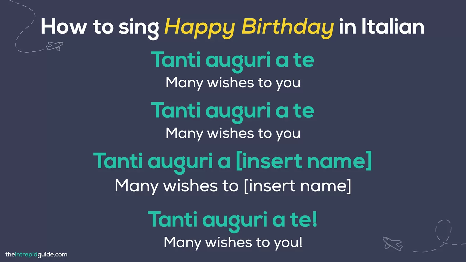 Happy Birthday in Italian - Lyrics to Happy Birthday song in Italian