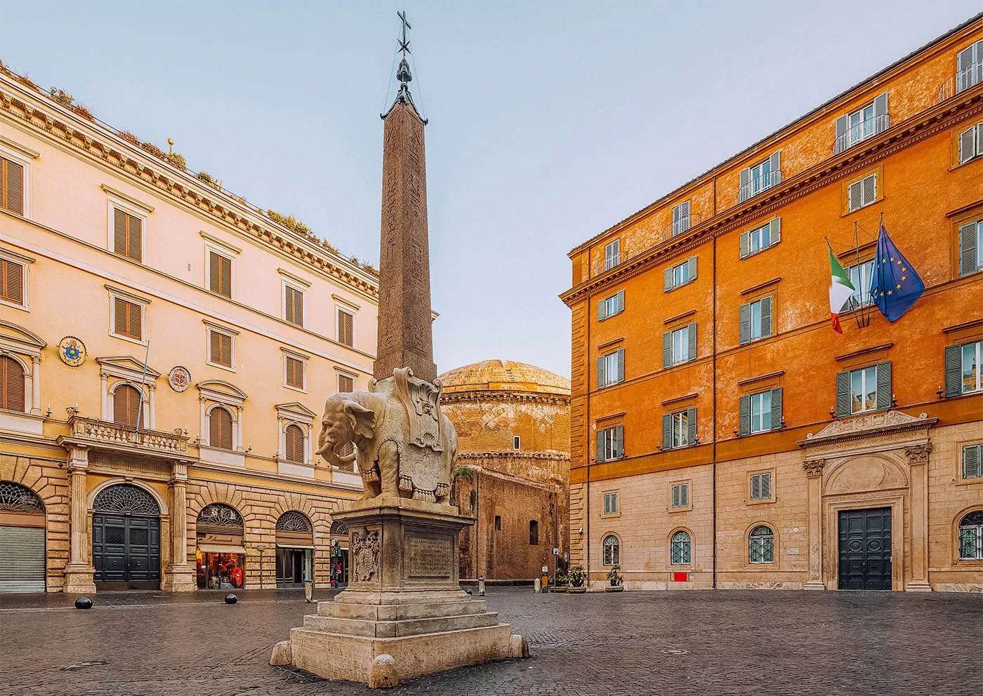Hotels near the Pantheon Rome - Bernini's famous elephant statue in Piazza della Minerva