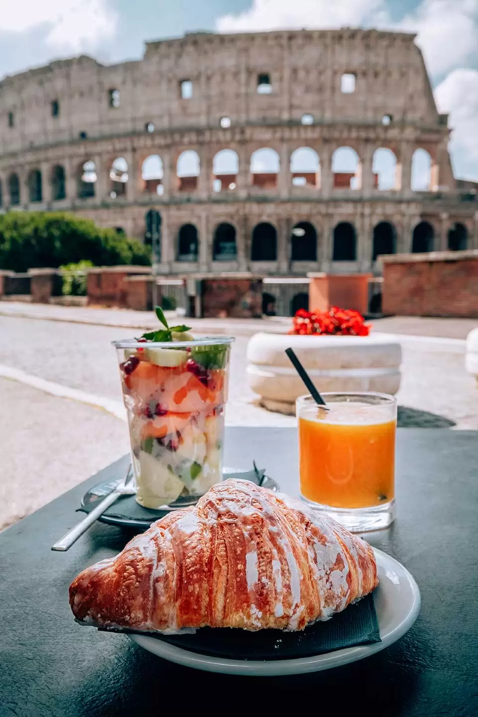 Italian Breakfast - What do Italians eat for breakfast - Breakfast in front of the Colosseum
