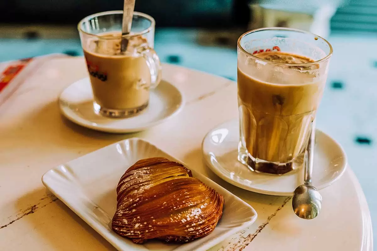 Italian Breakfast - What do Italians eat for breakfast - Iced coffee and pastry