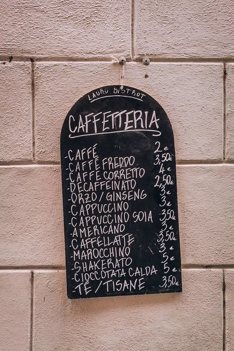 Italian Breakfast - What do Italians eat for breakfast - Types of coffee in Italy