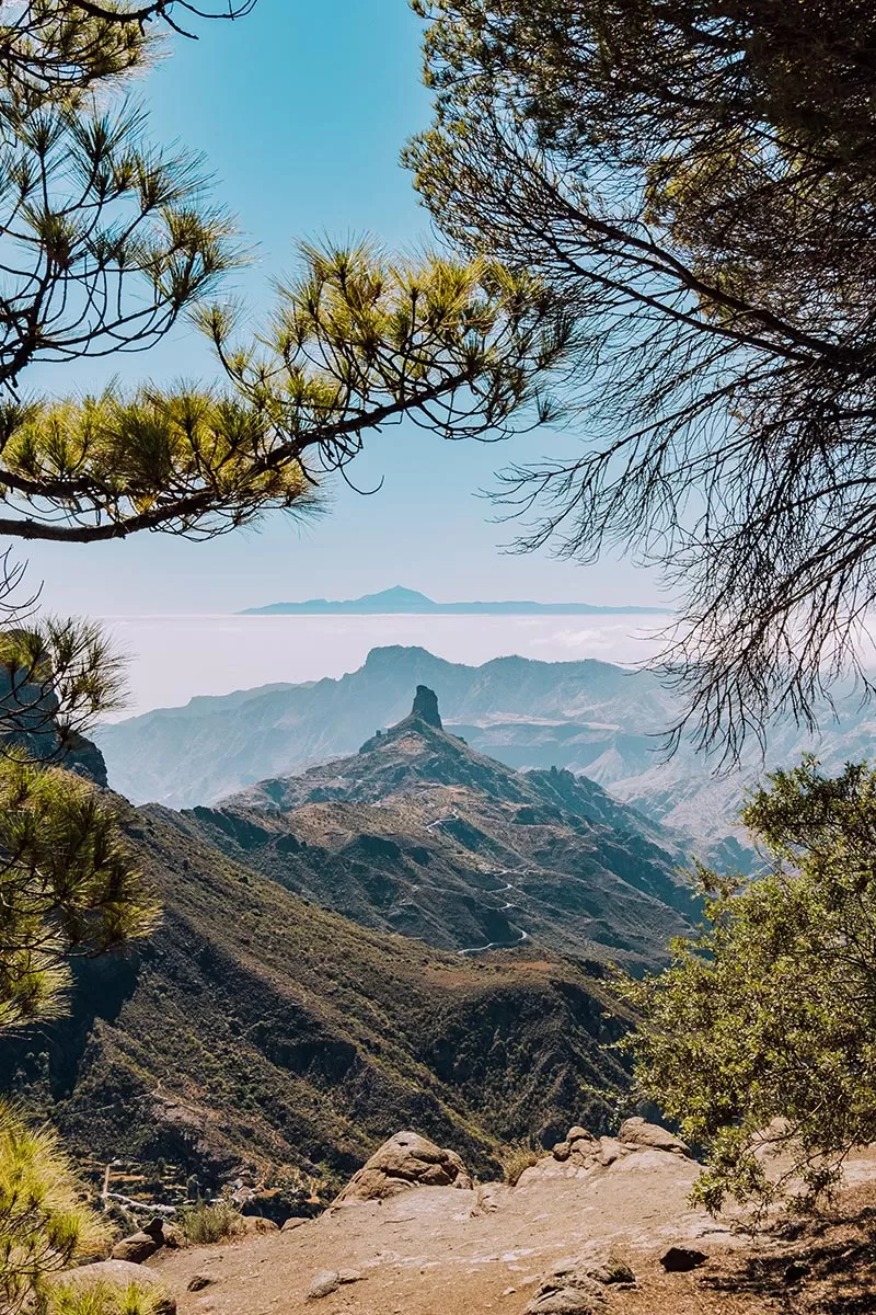 Things to do in Gran Canaria Spain - View of Roque Nublo and Tenerife in distance