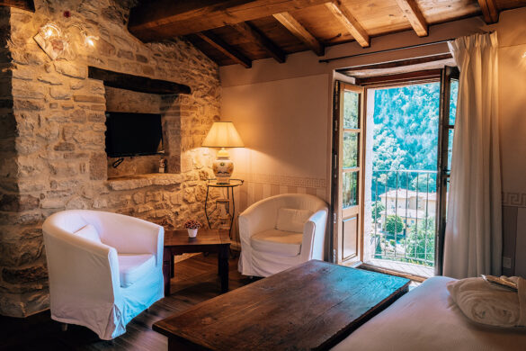 Things to do in Umbria Italy – Antica Torre Del Nera – Sitting area in room with balcony Things to do in Umbria Italy - Antica Torre Del Nera - Sitting area in room with balcony