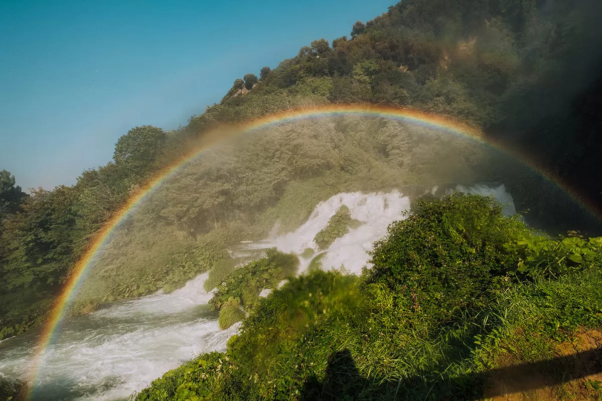 Things to do in Umbria Italy - Cascata delle Marmore - Marmore Falls Rainbow