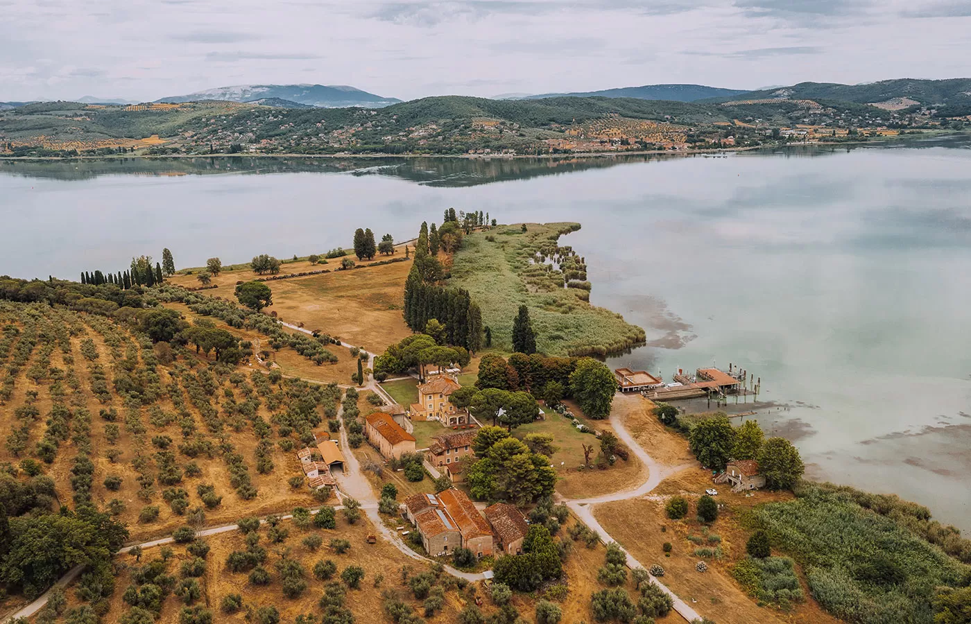 Things to do in Umbria Italy - Lake Trasimeno Aerial view