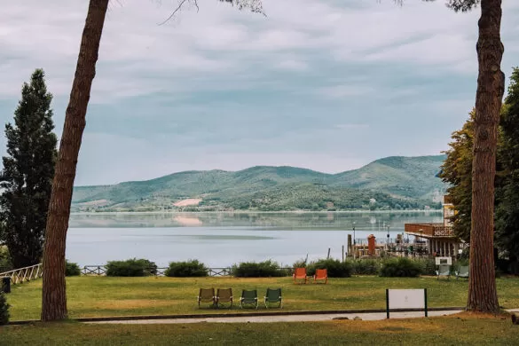 Things to do in Umbria Italy - Lake Trasimeno - View from Isola Polvese Resort