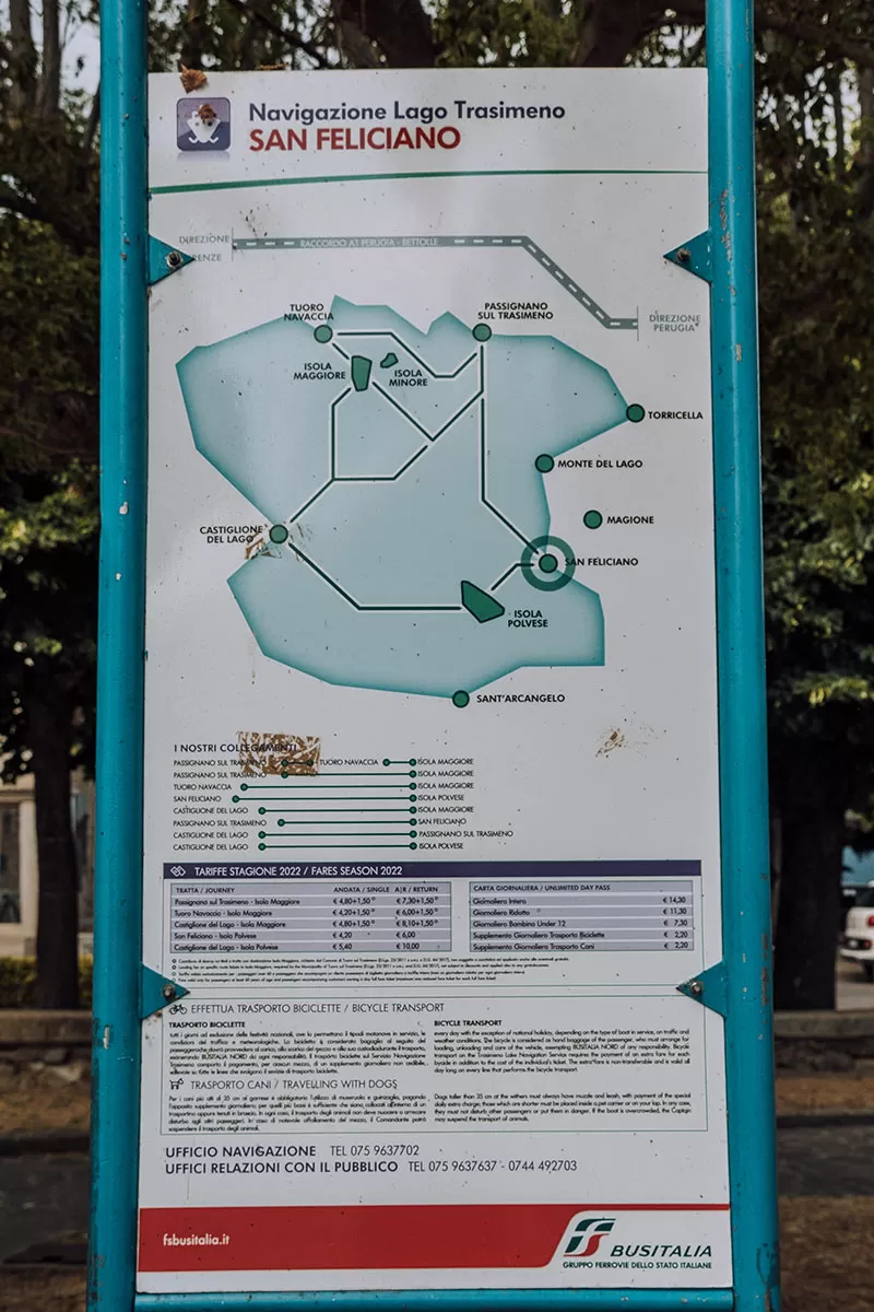 Things to do in Umbria Italy - Map of San Feliciano transport