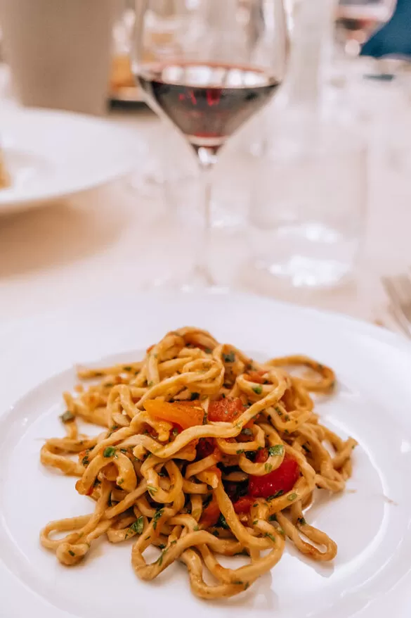 Things to do in Umbria Italy - Piermarini Ristorante - Pasta for lunch