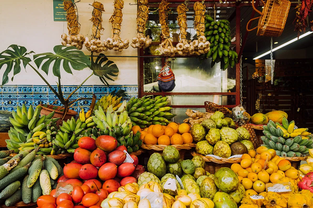 Things to do in Funchal Madeira - Mercado dos Lavradores - Farmers' Market - Fruit stand