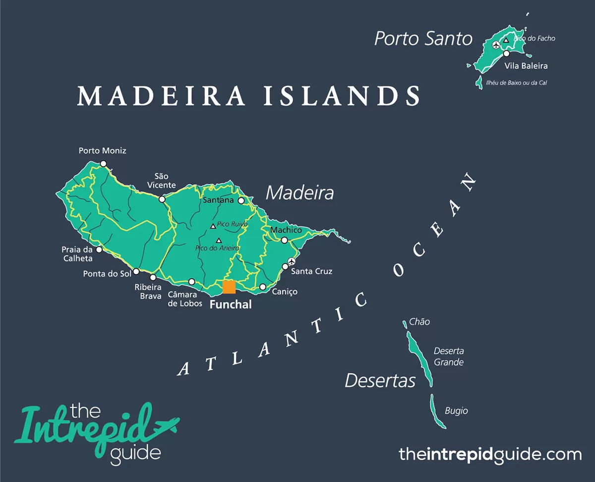Things to do in Madeira - Map of Madeira Islands