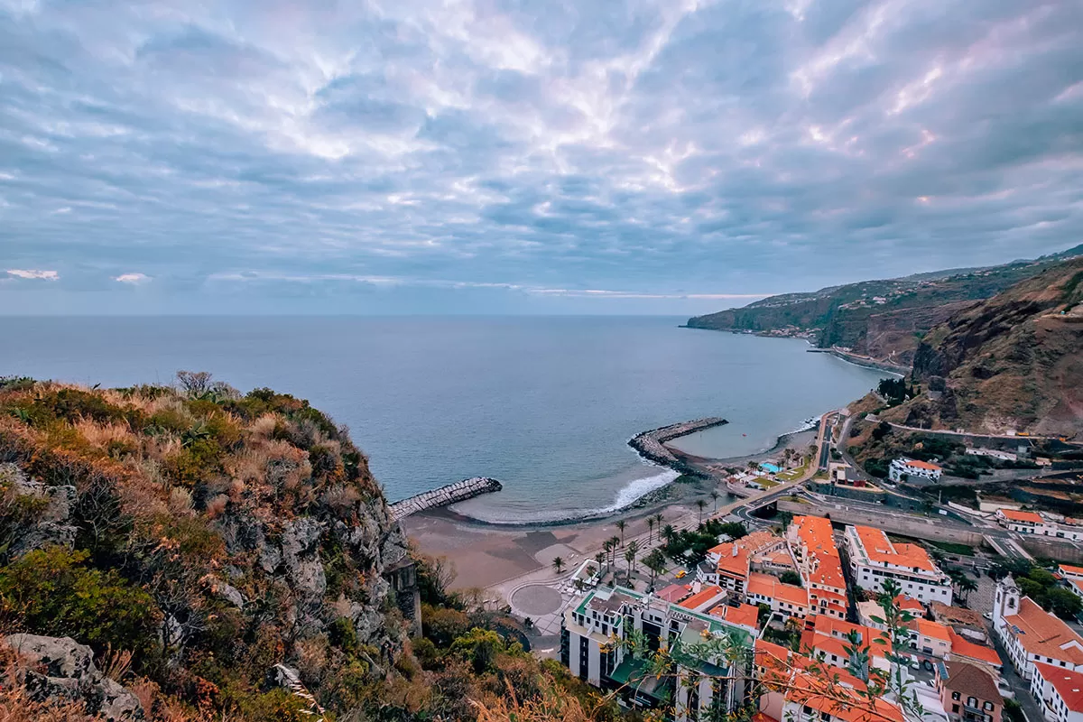 Things to do in Madeira - Miradouro de São Sebastião - View of Praia Da Ribeira Brava
