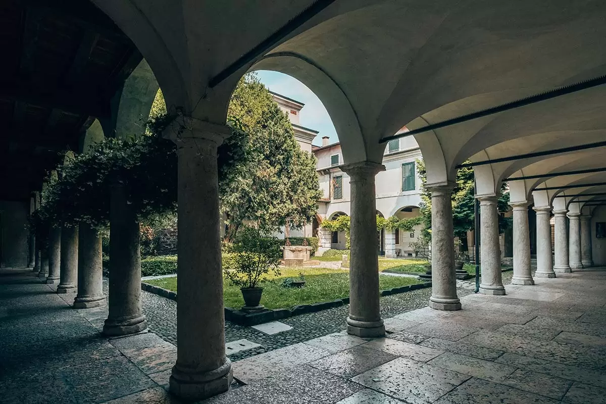 Where to Stay in Verona, Italy - Courtyard at San Francesco al Corso Monastery