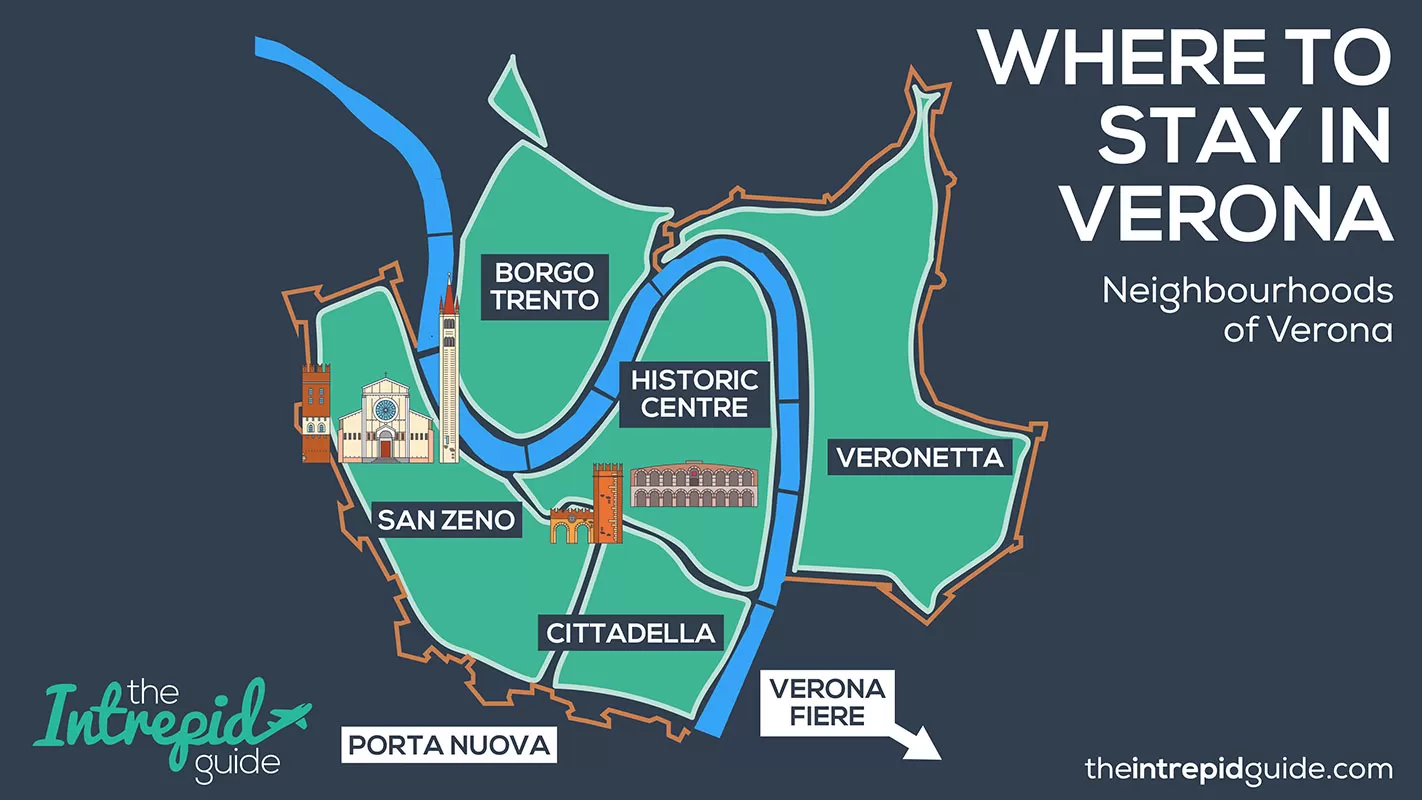 Where to Stay in Verona-Map-of Verona Neighbourhoods