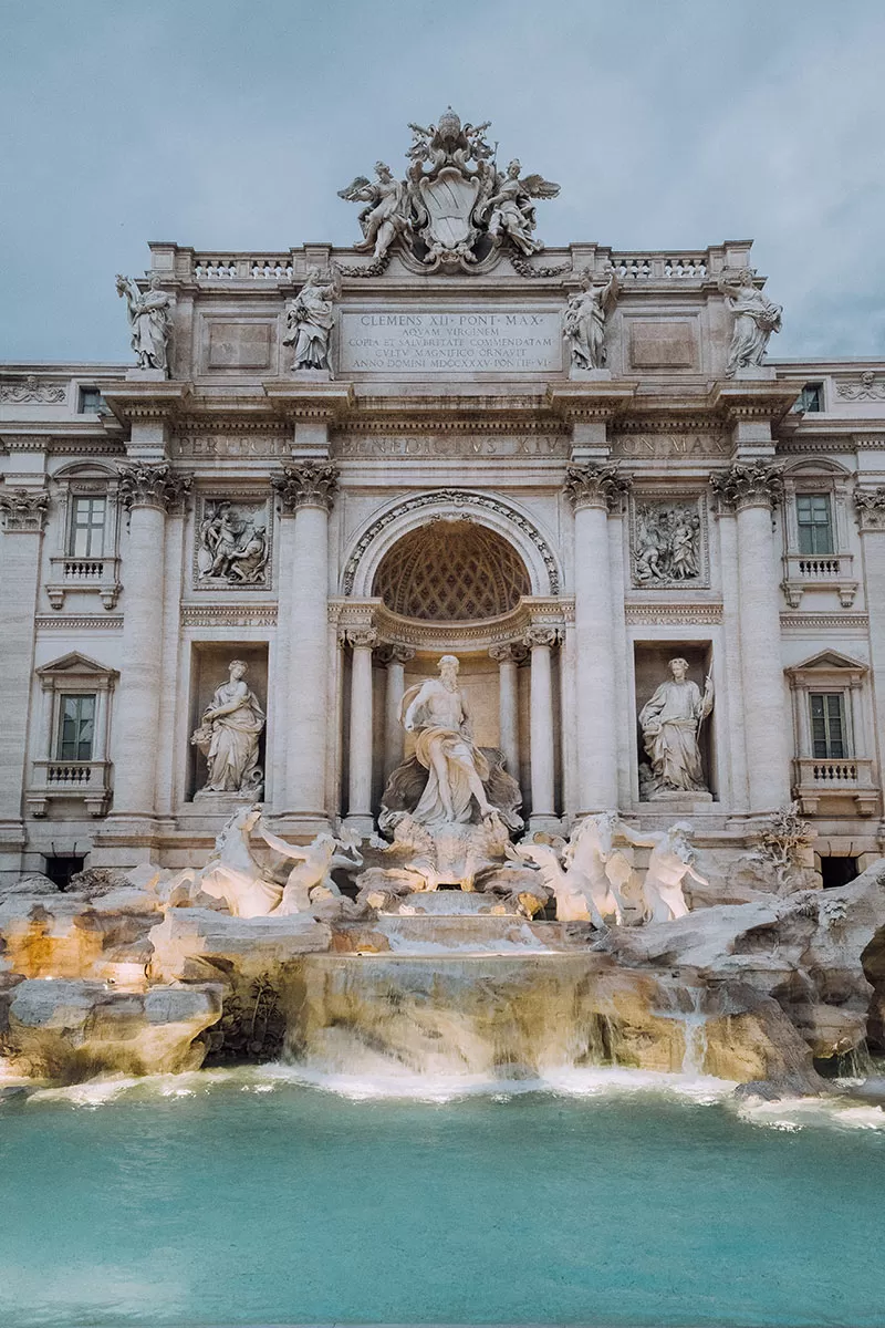 BEST HOTELS Near the Trevi Fountain in Rome - Trevi Fountain with lights on
