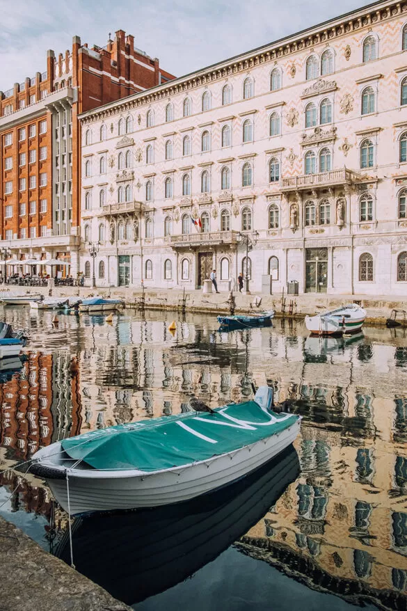Best Things to Do in Trieste Italy - Palazzo Gopcevich from Grand Canal with boats
