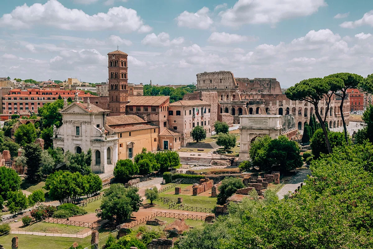 Hotels Near the Colosseum in Rome - View of Colosseum from Roman Forum