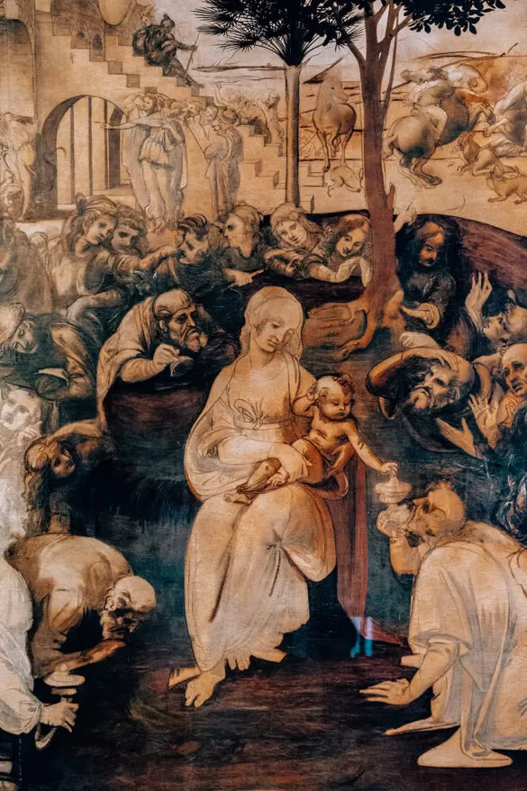 Best things to do in Florence - Galleria degli Uffizi - Adoration of the Magi by Leonardo da Vinci