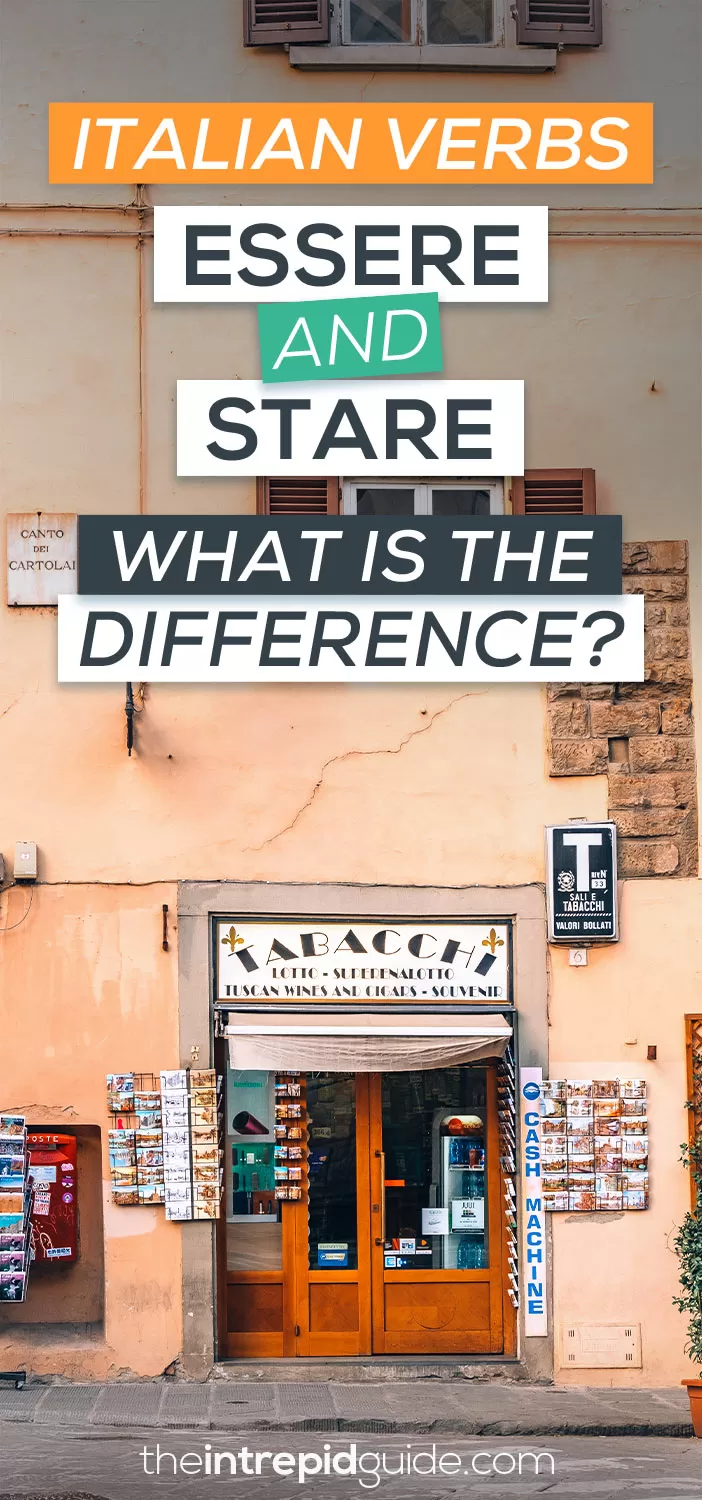 Italian verbs - What is the difference between ESSERE and STARE