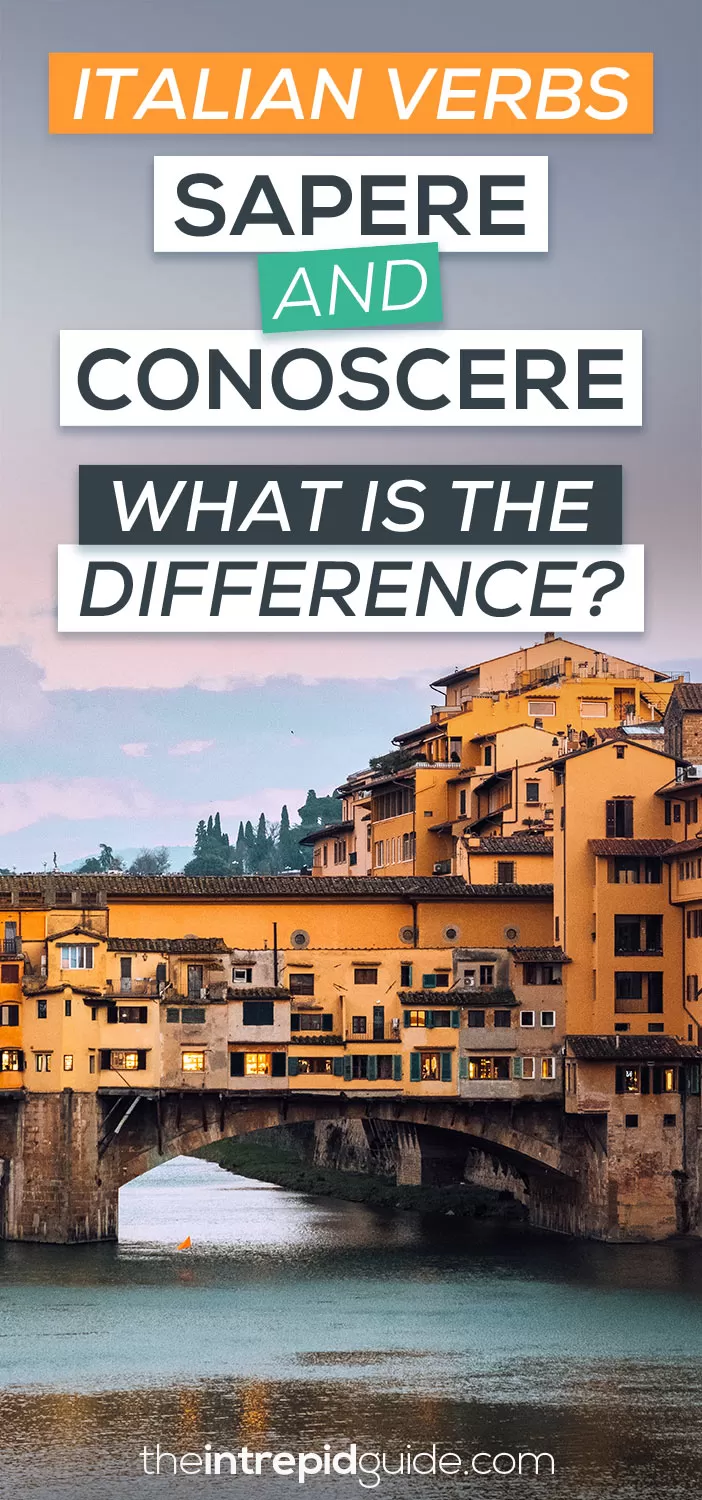 Italian verbs: What is the difference between SAPERE and CONOSCERE
