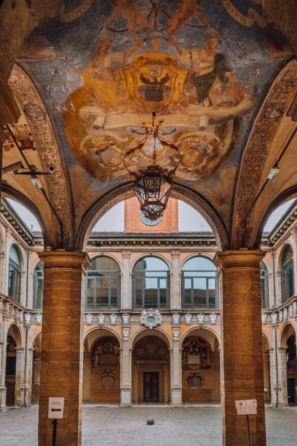 Where to Stay in Bologna - University District - Archiginnasio courtyard
