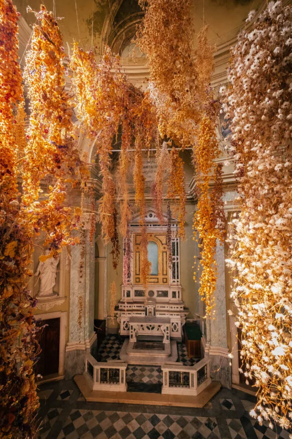 BEST Things to do in Parma Italy - Oratory of San Tiburzio - Oratorio di San Tiburzio - Flower installation
