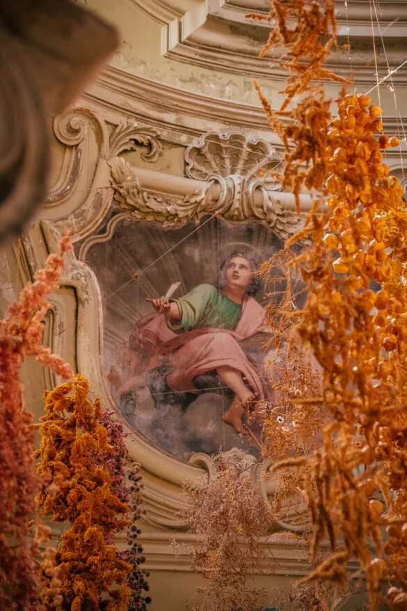 BEST Things to do in Parma Italy - Oratory of San Tiburzio - Oratorio di San Tiburzio - Flowers and fresco