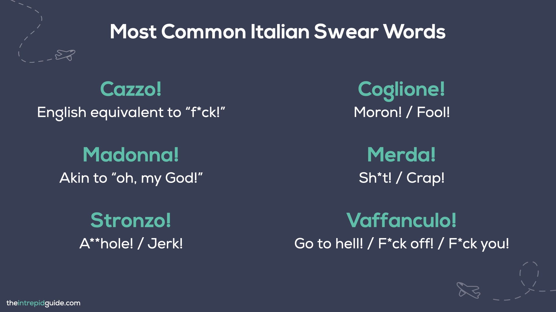 Italian Swear Words - List of most common Italian curse words