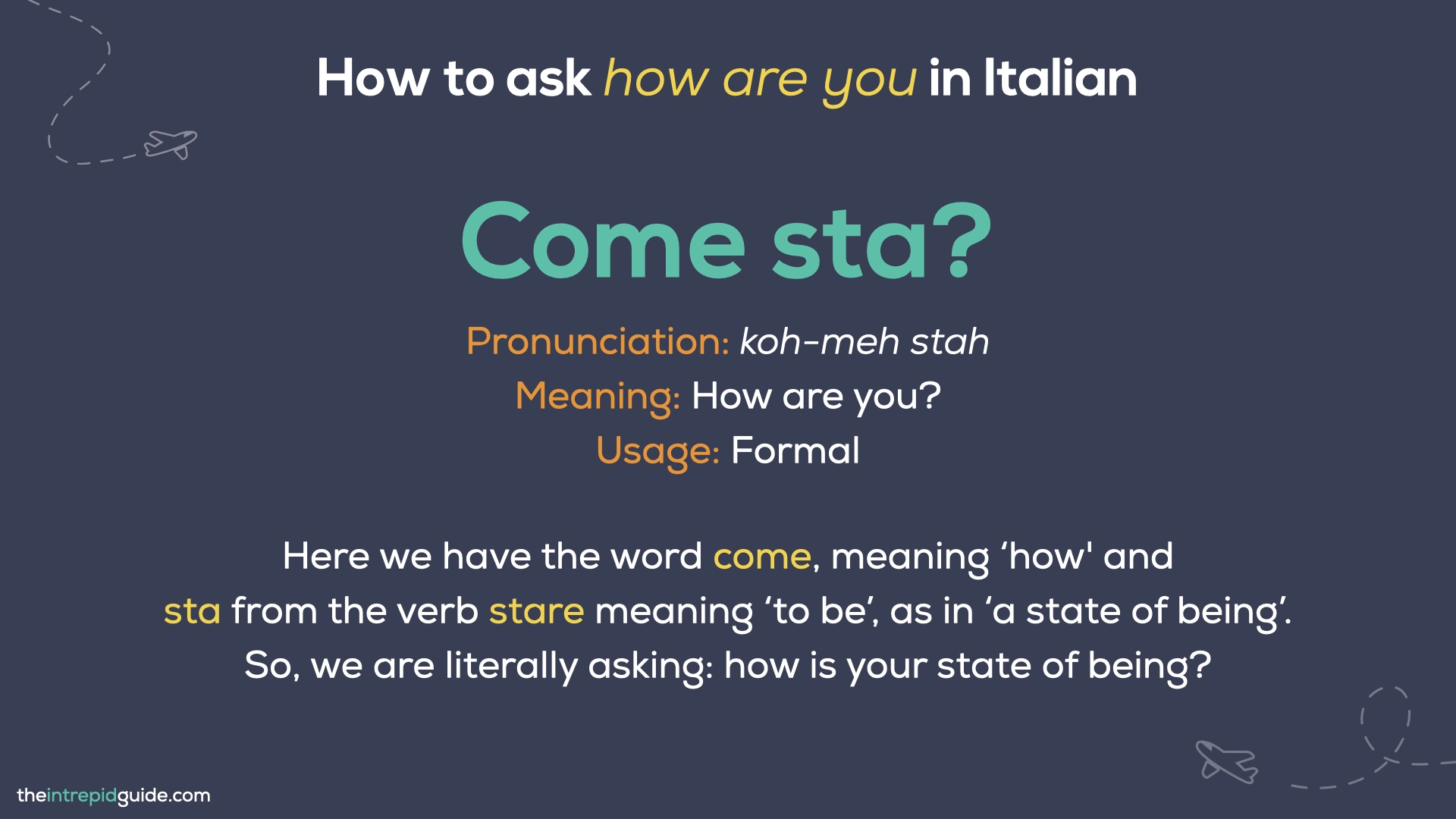 How to say How are you in Italian - Come sta