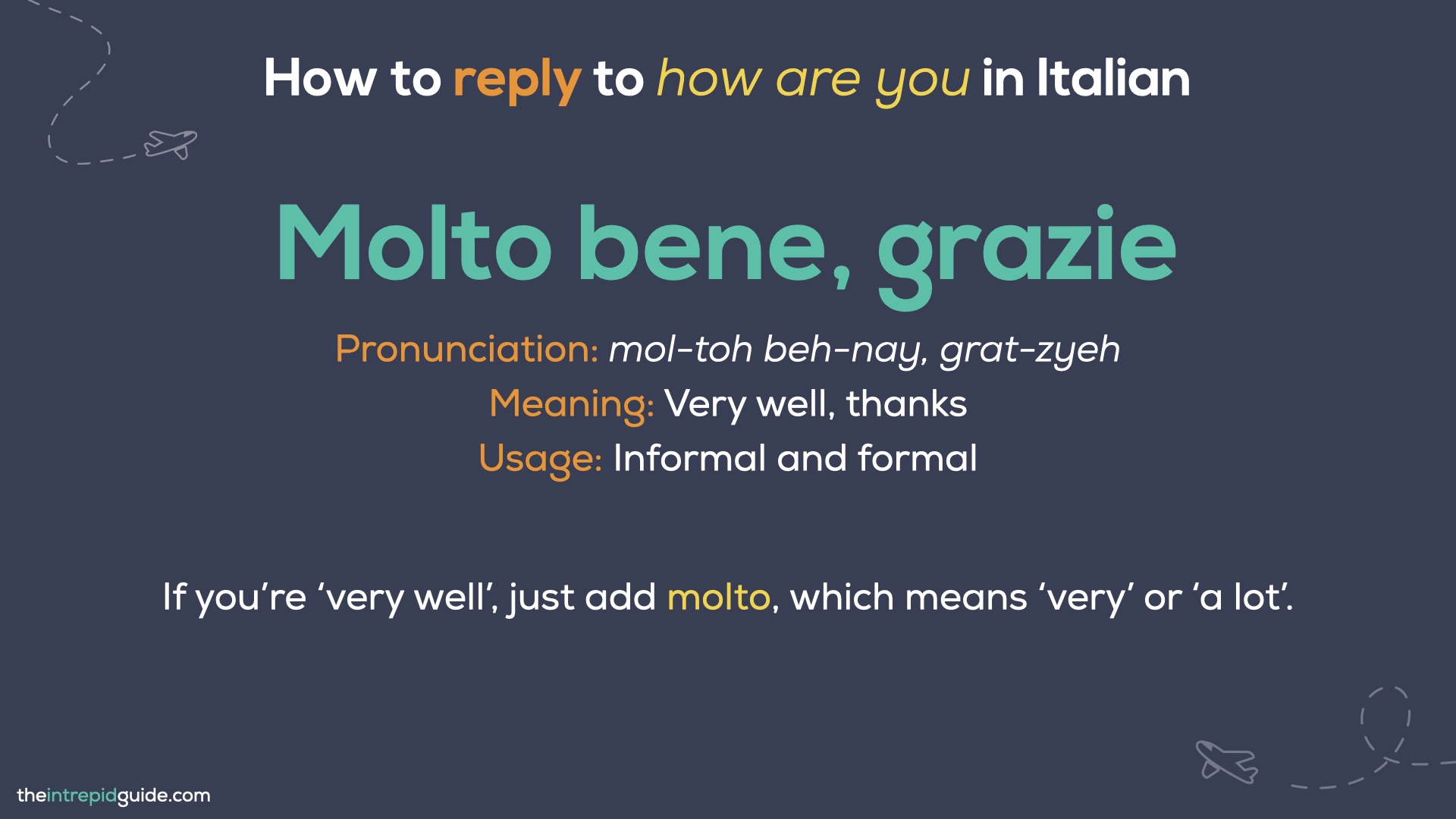 How to say How are you in Italian - Molto bene, grazie