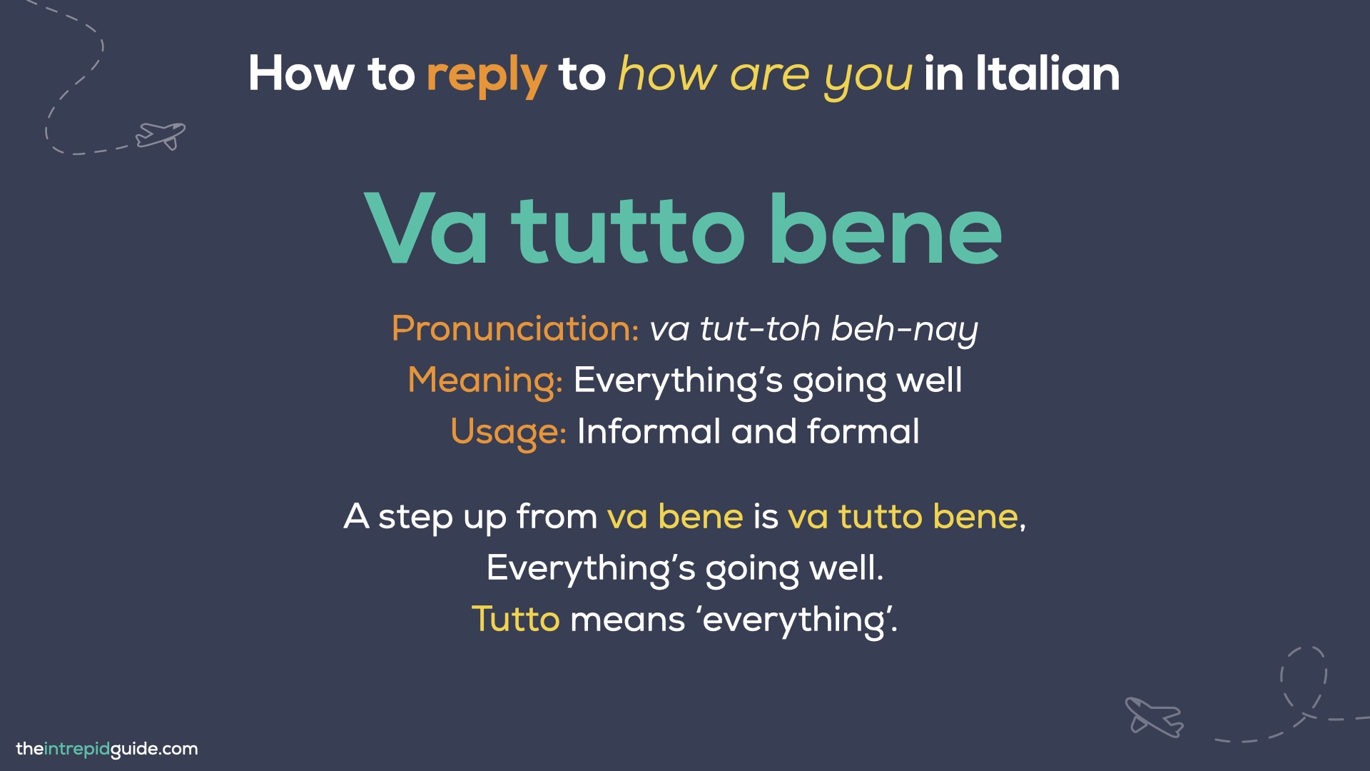 How to say How are you in Italian - Va tutto bene