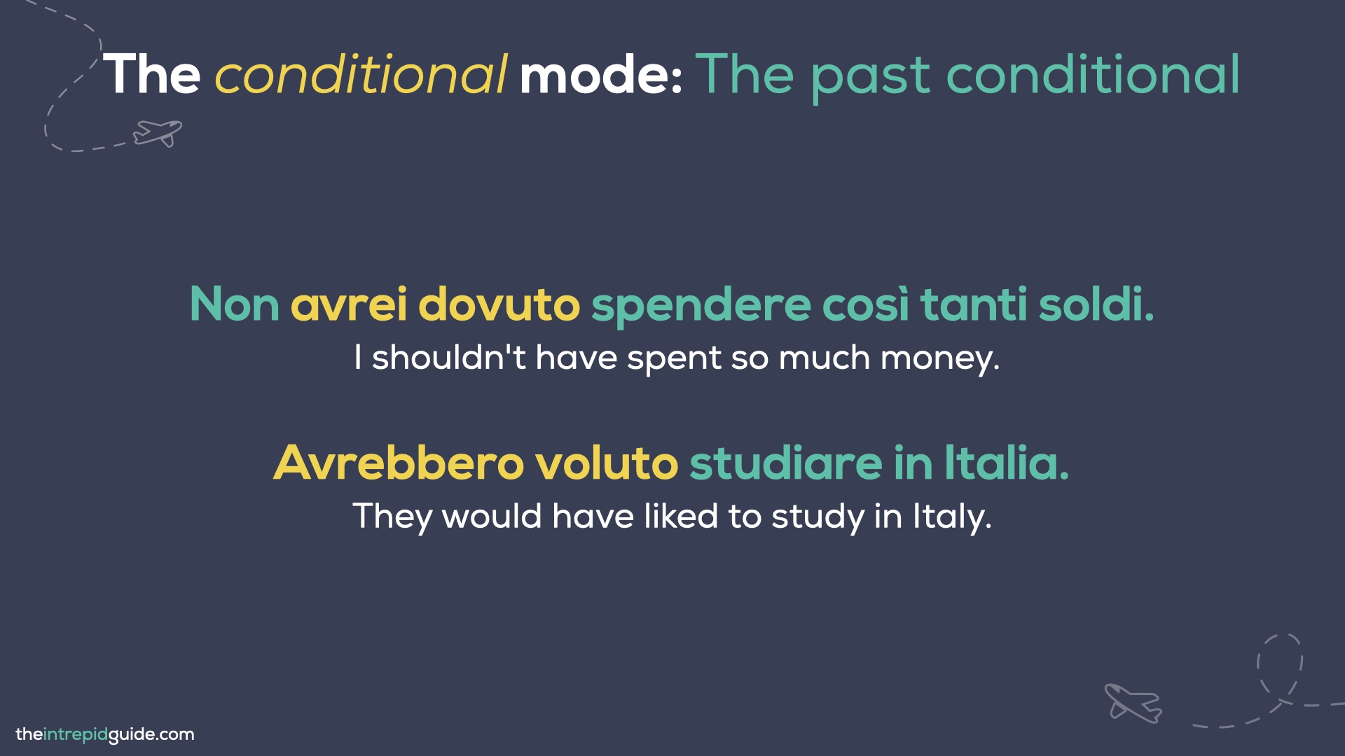Italian tenses - The Conditional Mode - The Past Conditional 2