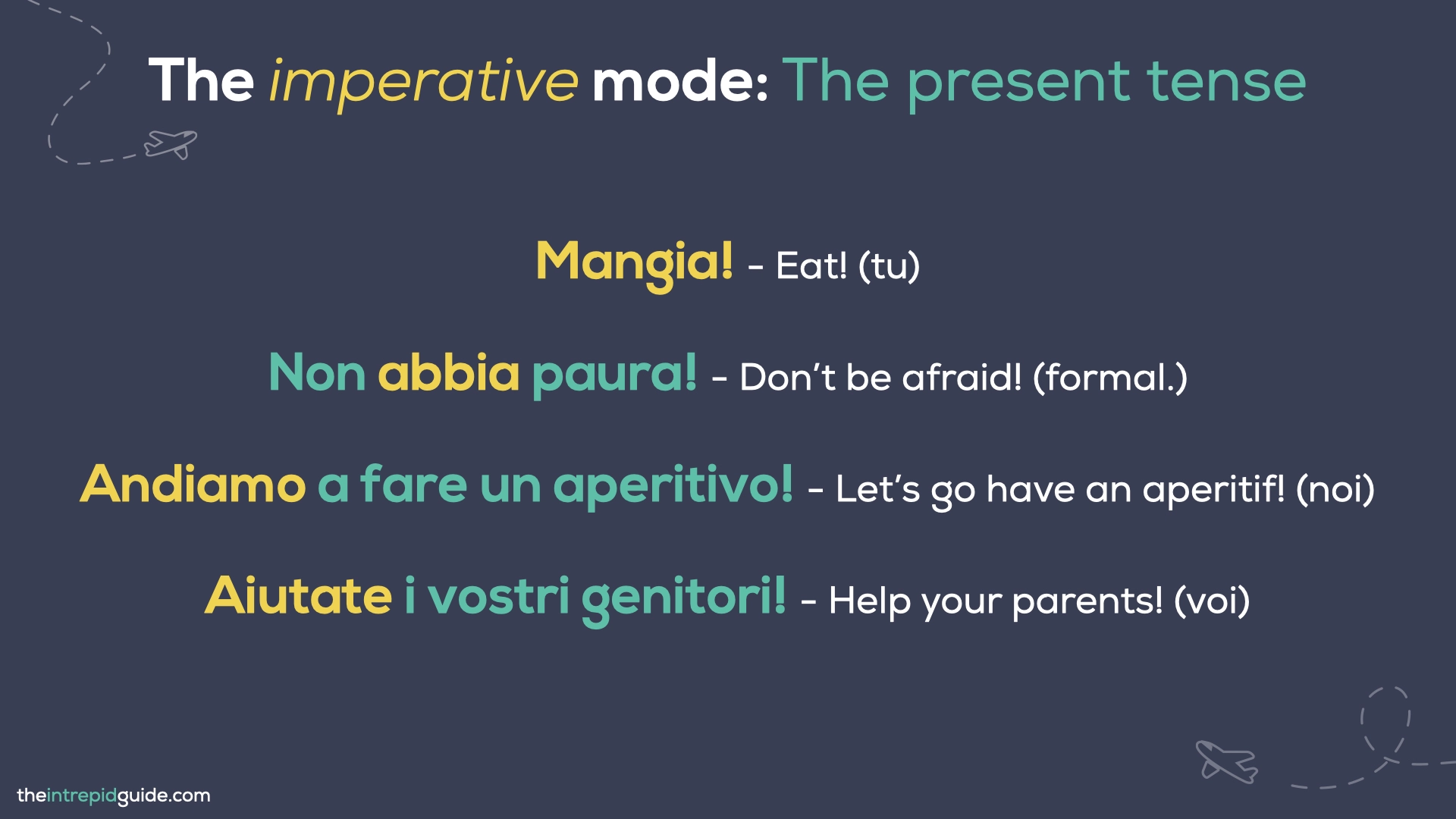Italian tenses - The Imperative Mode - The Present Tense