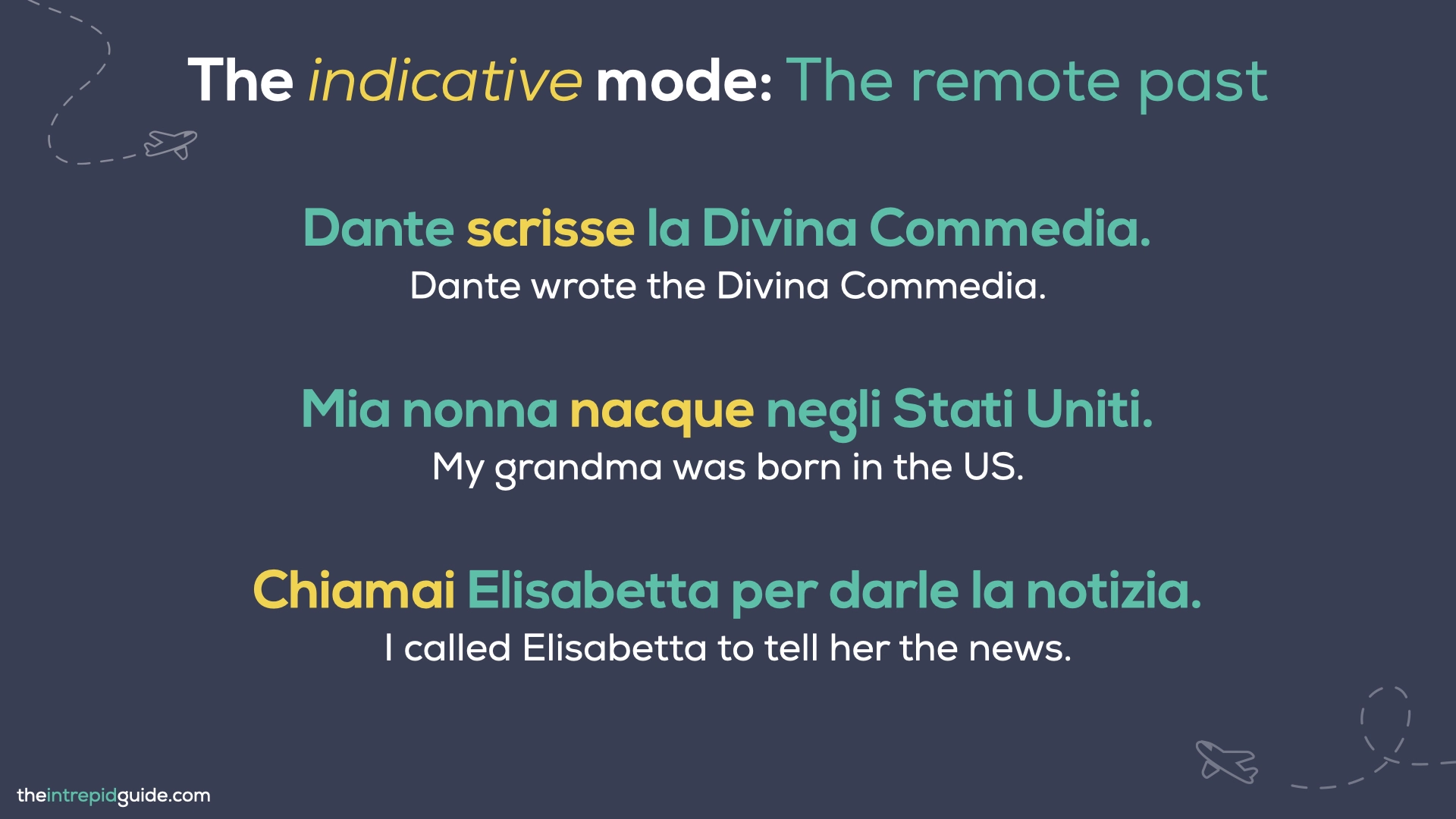 Italian tenses - The Indicative Mode - The Remote Past