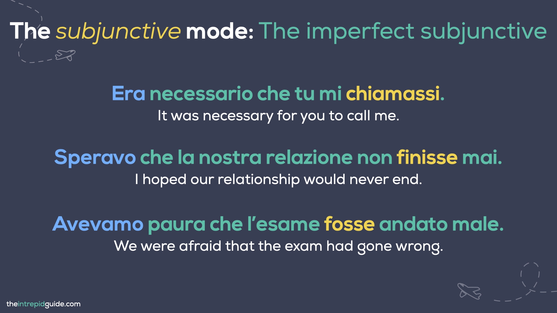 Italian tenses - The Subjunctive Mode - The Imperfect Subjunctive