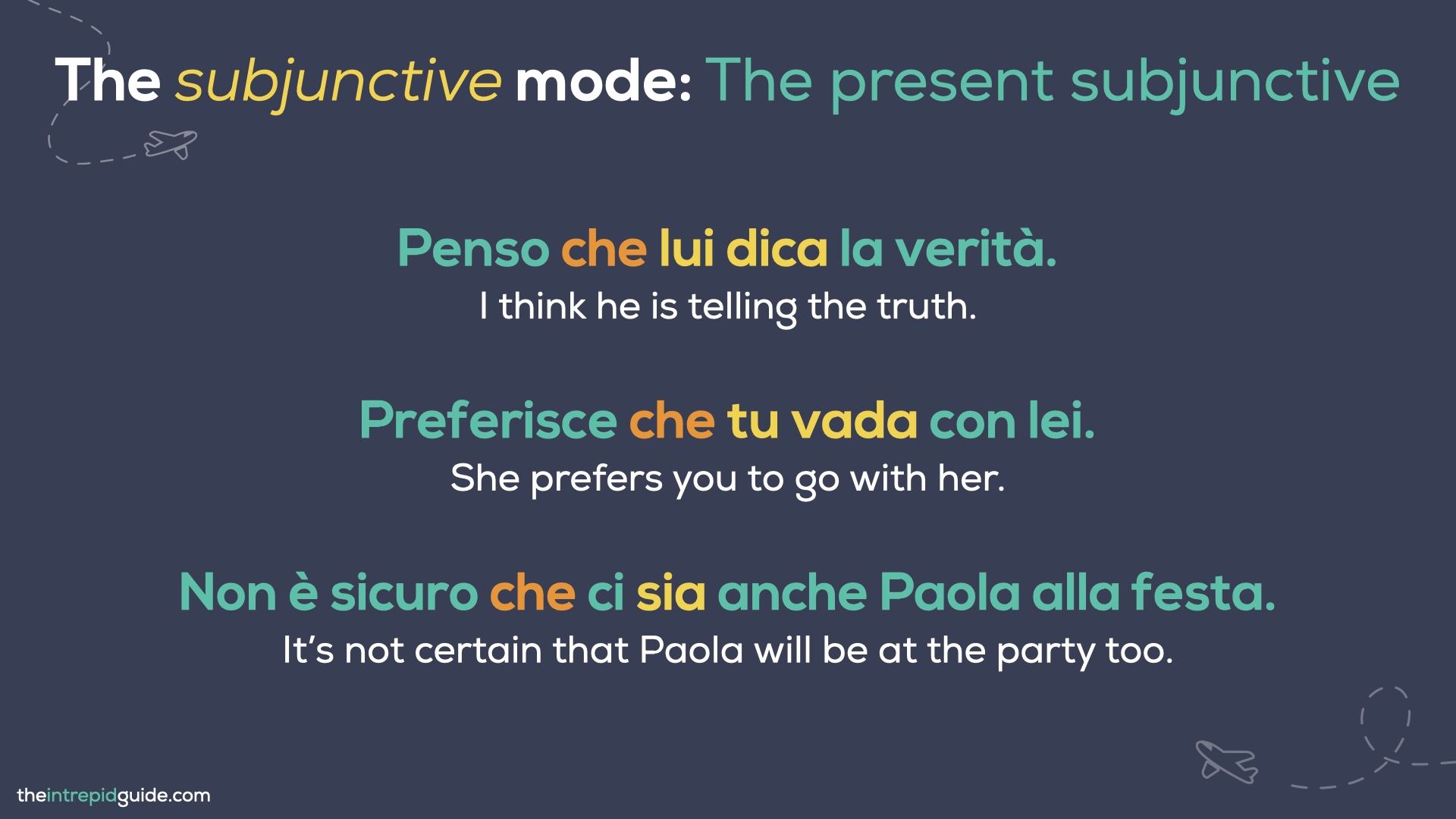 Italian tenses - The Subjunctive Mode - The Present Subjunctive