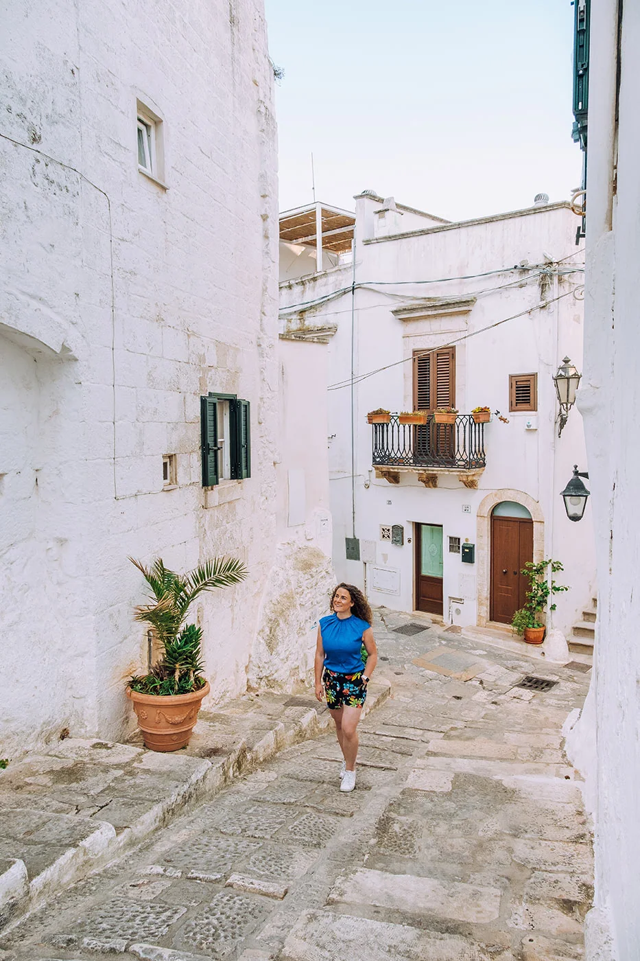 Things to do in Ostuni - Michele walking up staircase